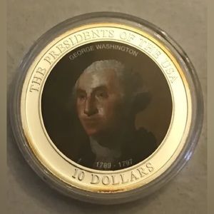 AMERICAN MINT PRESIDENTS GEORGE WASHINGTON 10 DOLLAR COIN REPUBLIC LIBERIA 2006